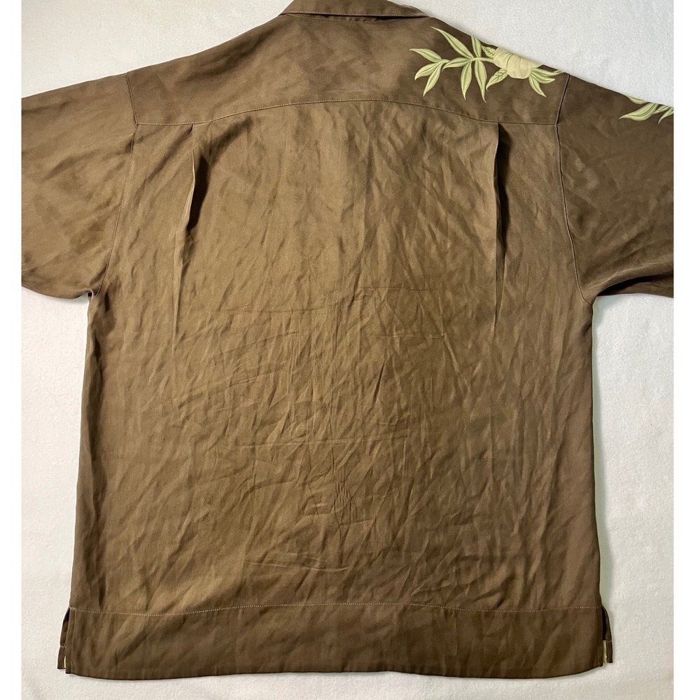 Tommy Bahama Mens Silk Floral Camp Shirt Brown Old Money Quiet Luxury Large - Picture 5 of 7